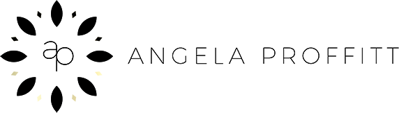 Angela Proffitt letters logo in black